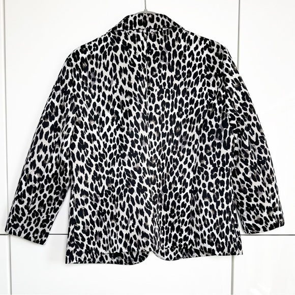 89th + Madison Leopard Print Blazer Jacket Size Medium 3/4 Sleeve Mob Wife - Picture 5 of 8